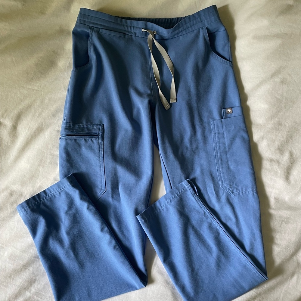 Figs Yola Skinny Scrub Pants Size XS Ceil Blue